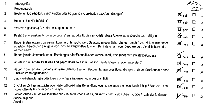 Gesundheitsfragen PKV 30 Min