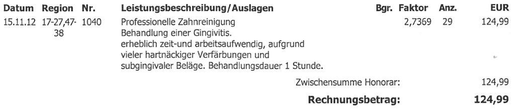 Professionelle Zahnreinigung PKV