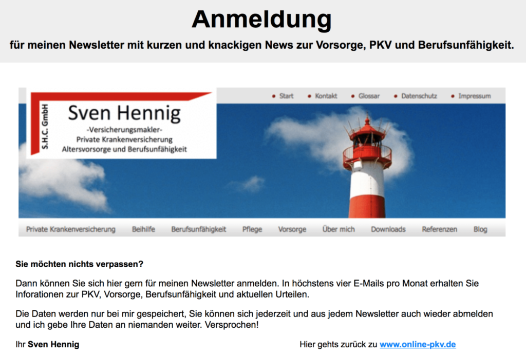 Newsletteranmeldung