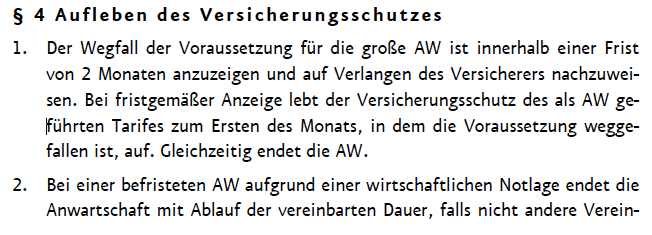 Central Anwartschaft Auszug Bedingungen Aktivierung