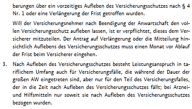 Central Anwartschaft Auszug Bedingungen Aktivierung