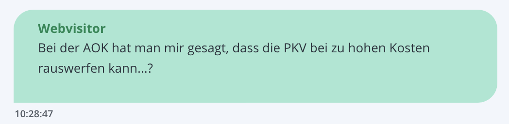 AOK Falschaussage PKV, PKV Rauswurf