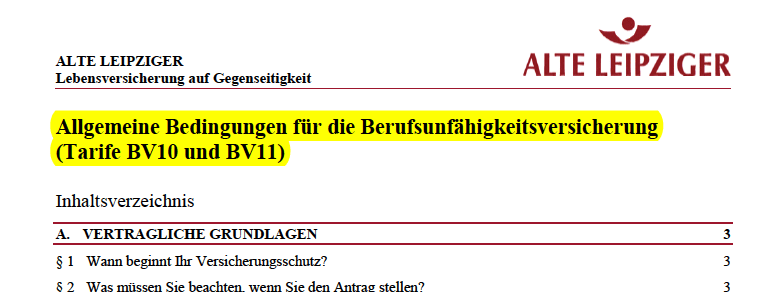 Alte Leipziger BU Bedingungen, Alte Leipziger verbessert die Berufsunfähigkeit