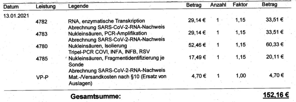 PKV Erstattung des Covid Test