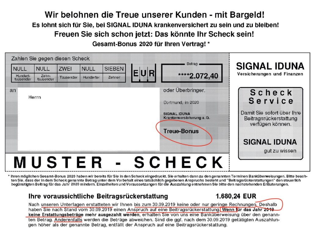 Signal Iduna Treuebonus