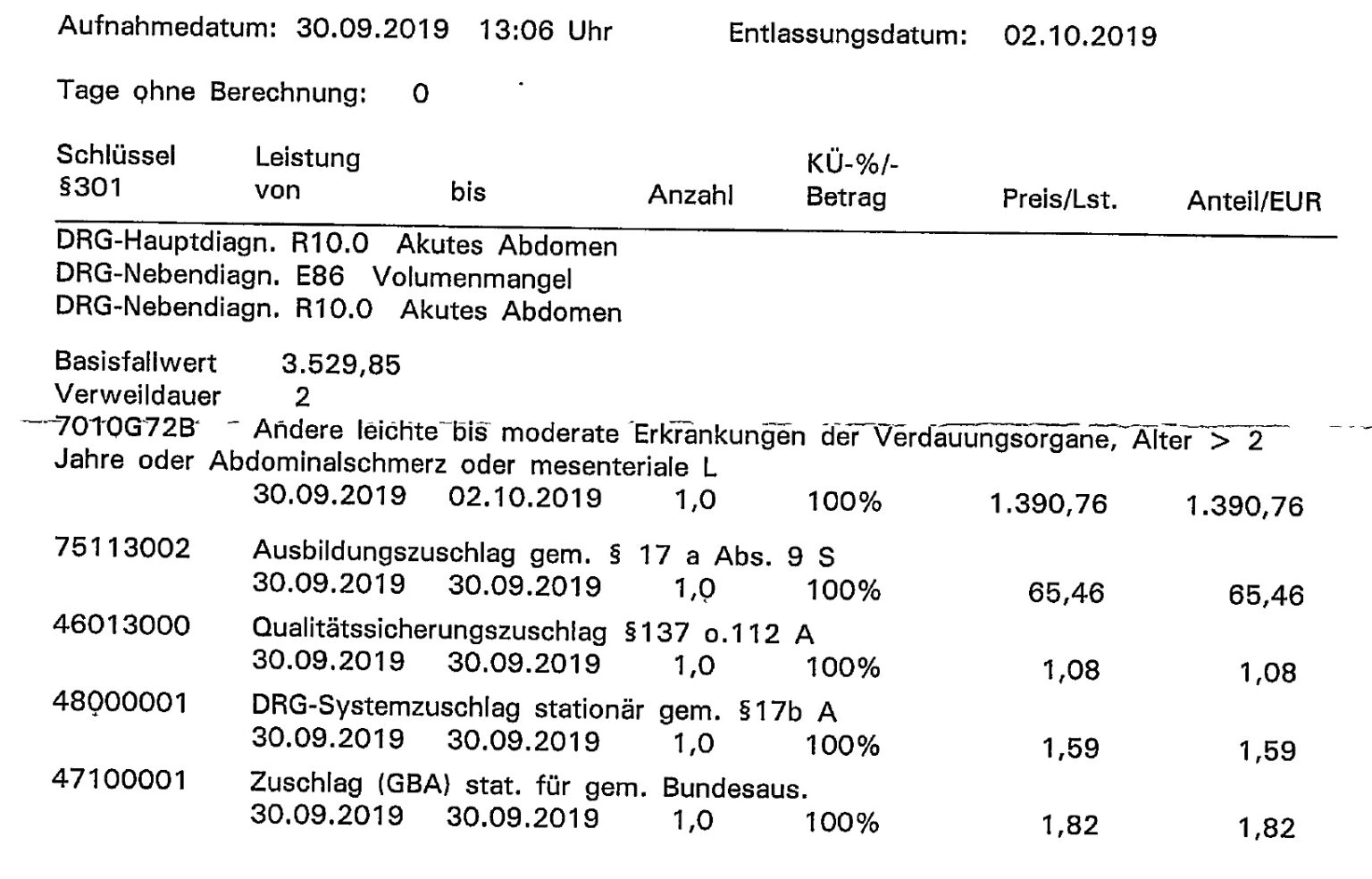 Rechnungs- oder Behandlungsdatum in der PKV Abrechnung