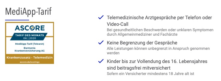 Barmenia MediApp Telemedizin