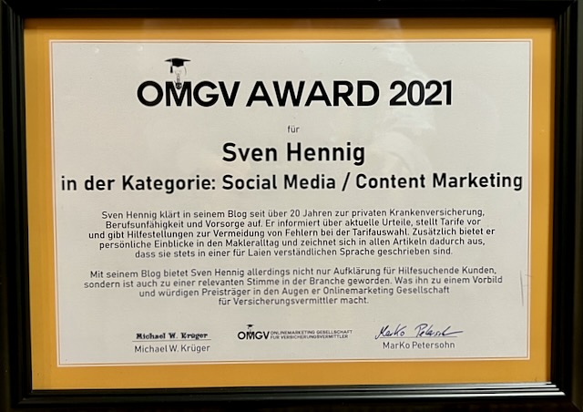 OMGV Award Gewinner 2021