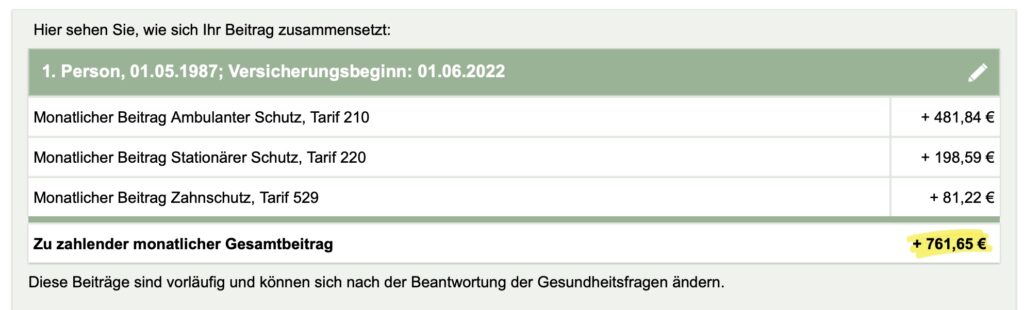 Handelsblatt PKV Test Vergleich Arag Bausteine Prämien