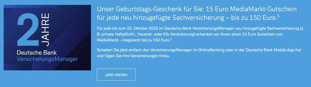Deutsche Bank Versicherungsmanager Gutschein