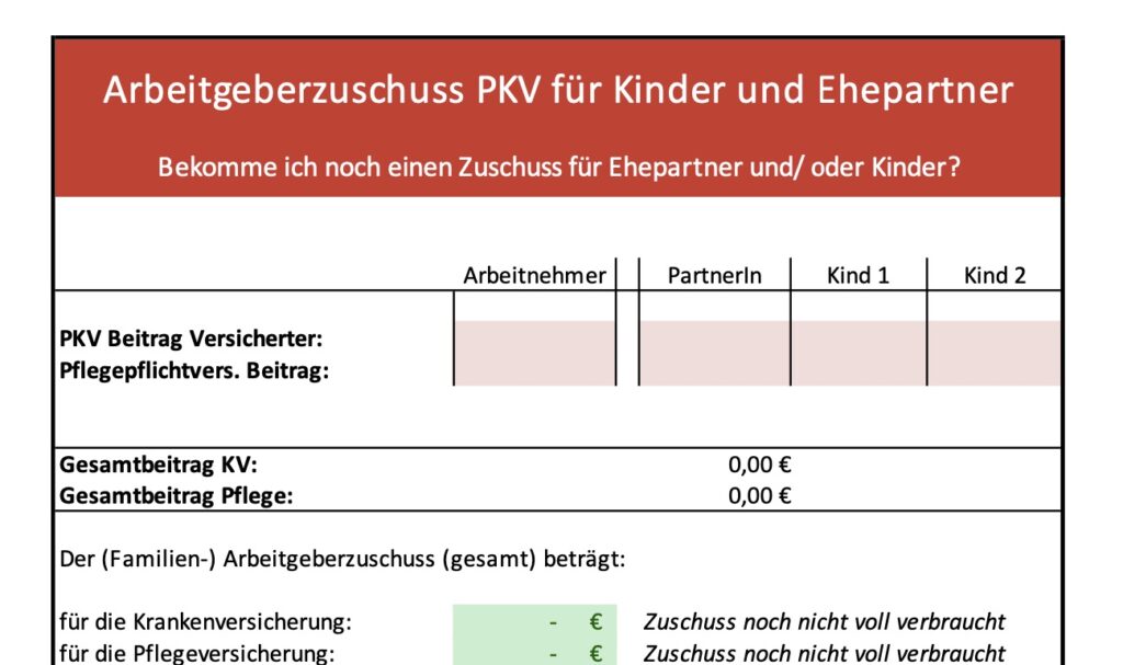 Arbeitgeberzuschuss Berechnungstool Kinder