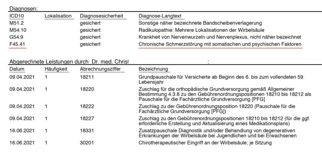 Patientenquittung anfordern - Beispiel