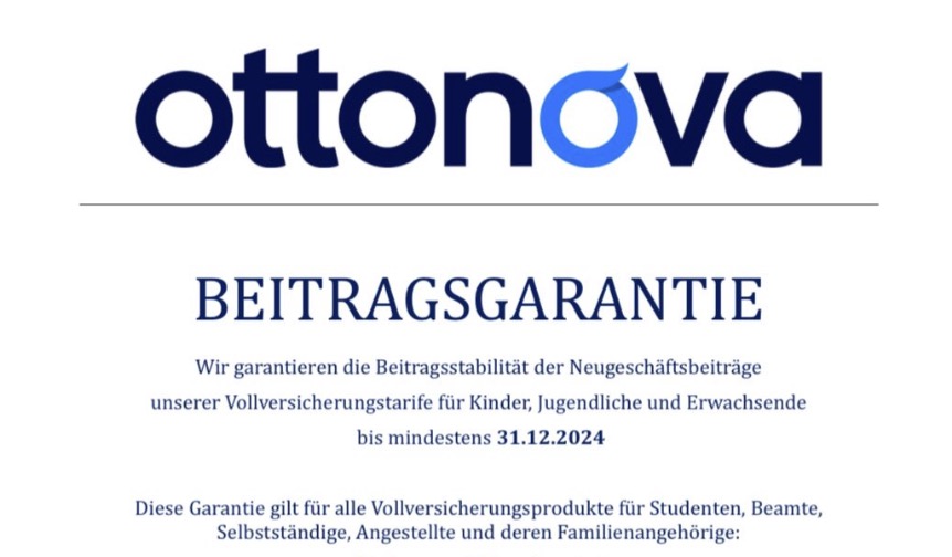 Beitragsgarantie in der PKV ottonova