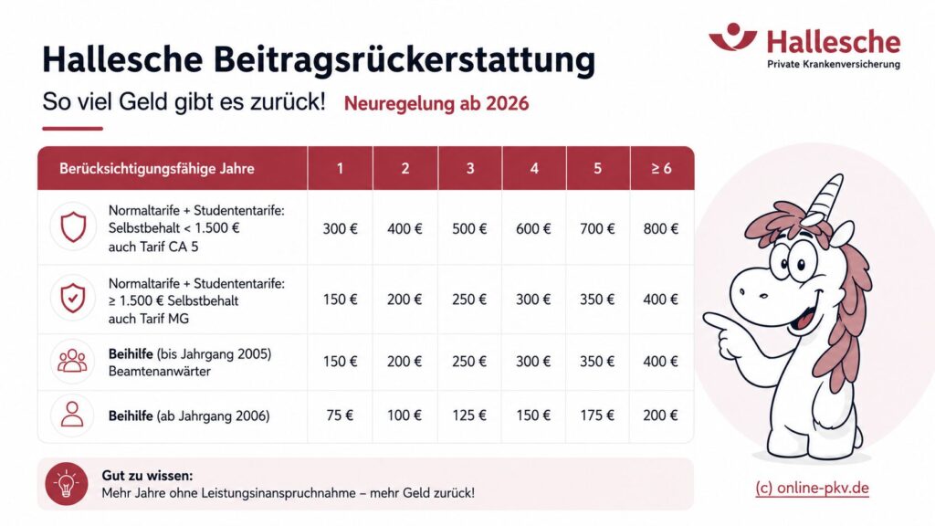Hallesche Beitragsrückerstattung Änderungen ab 2026