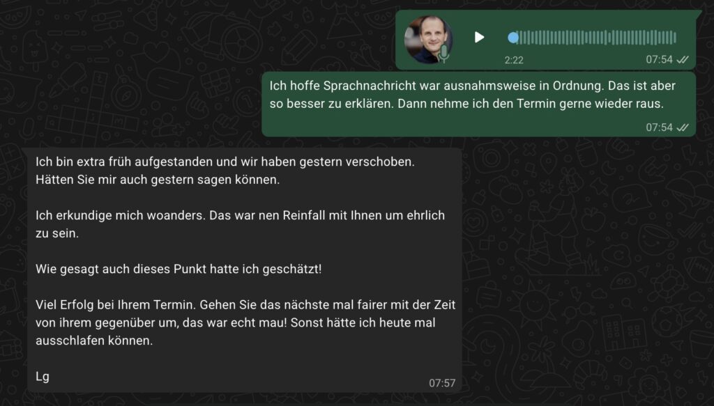 1 Sterne Bewertung pkv Antwort Kunde